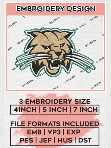 Ohio Bobcats Embroidery Designs, NCAA Logo Embroidery Files, NCAA Ohio Bobcats Logo, NCAA Embroidery Designs, Machine Embroidery Designs, Digital Download $6.99