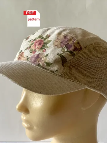 5 panels cap Pattern Sewing pattern Adult hat $5.00