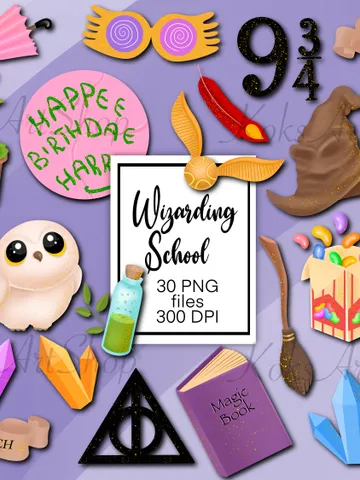 Wizard Clip Art, Wizarding school, Wizarding PNG, Magic Clipart, Magical school, Magic Stickers, Wizarding Stickers, Hogwart legacy $3.00