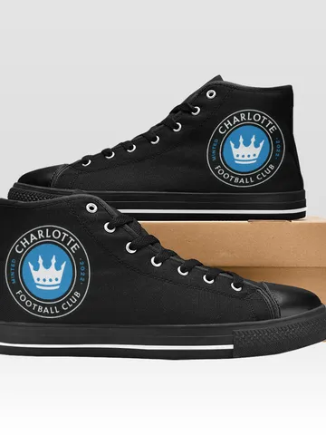 Charlotte FC Shoes, High-Top Sneakers, Handmade Footwear $59.97