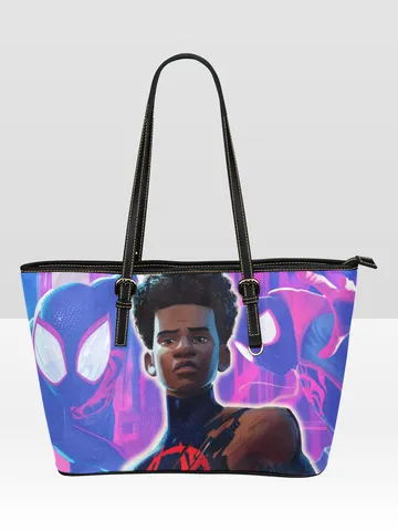 Miles Morales Spiderman Leather Tote Bag $60.00