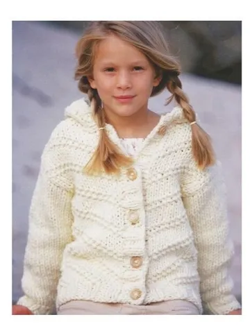 Cardigan children knitting patterns, aran children cardigan instant download $6.68
