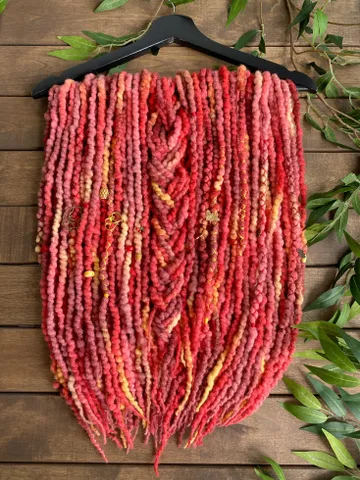 Red mix yellow Wool De dreadlocks ready to ship ♥️✨