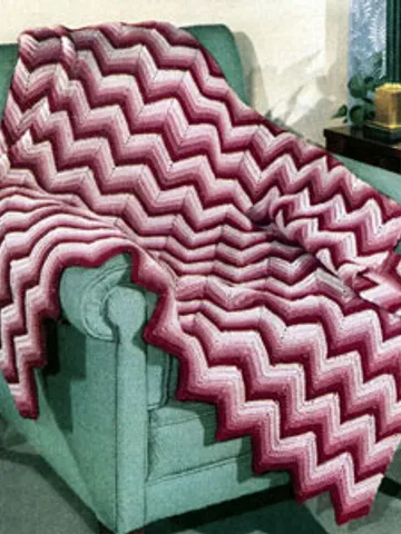 Crochet Pattern Vintage Afghan Chevron Digital Download PDF $1.90