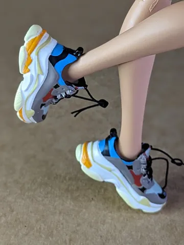 Gray & Blue sneakers for 11 inch female dolls (MH g1, g2, g3 or EAH) $35.00