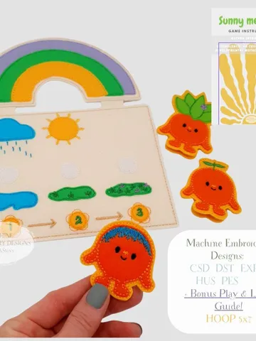 ITH How a Seed Grows Quiet Book Page Embroidery Design & Game, Felt Plant Life Cycle Activity Toy Pattern, 5x7 Hoop $10.00