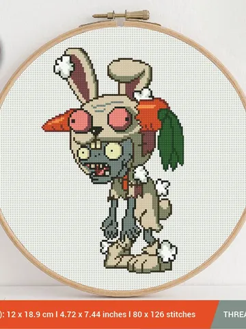 Zombie Bunny Cross stitch pattern | Embroidery Pattern | Instant Download | Embroidery Designs $6.80