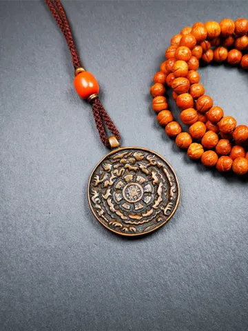 Gandhanra Acient Tibetan Buddhist Amulet,Melong Mirror,Calendar Badge,SIPAHO(srid pa ho),Made of Copper,1.7" $49.99