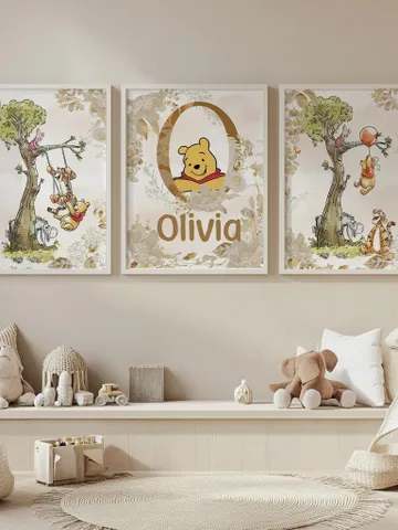 Winnie the Pooh Nursery print, nursery decor printable wall art; Hundred Acre Wood kids room watercolor art; digital download $9.24