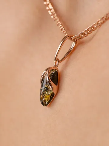 Jewelry pendant with natural Baltic amber made of 925 silver $75.00