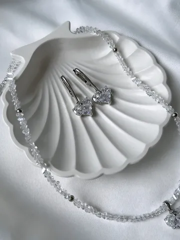 Set of 2 accessories, heart earrings, handmade choker, handmade earrings, ready to ship $83.00