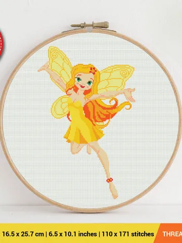 Sun fairy Cross stitch pattern | Embroidery Pattern | Instant Download | Embroidery Designs $5.94