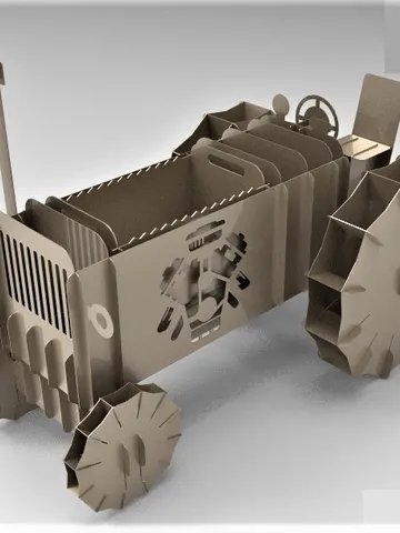 Digital Template Cnc Router Files Cnc Brazier - Tractor Files for Wood Laser Cut Pattern $7.50