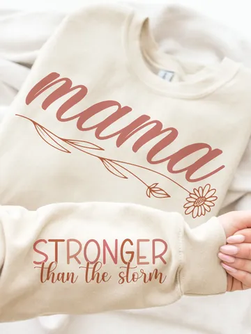 Mama Stronger than the Storm Svg Png, Motivational Mom Sleeve Shirt Design Svg, Positive Mom Quotes Svg Png, Mama Life Trendy Svg Png $3.72