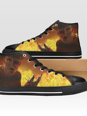 Freddy Krueger Shoes, High-Top Sneakers, Handmade Footwear $59.97