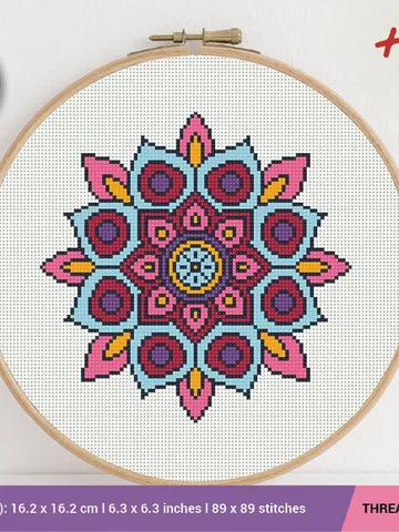Mandala Flower Cross stitch pattern | Embroidery Pattern | Instant Download | Cross Stitch Patterns | Embroidery Design $6.40