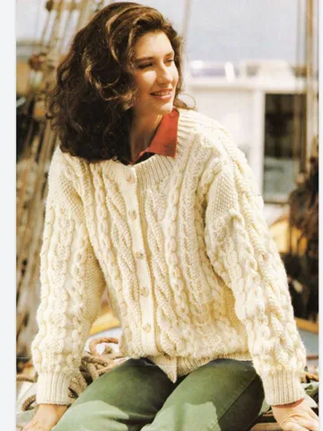 Cardigan pattern, aran cardigan pattern, Round neck, cardigan knitting pattern, women ladies cardigan pdf $6.68
