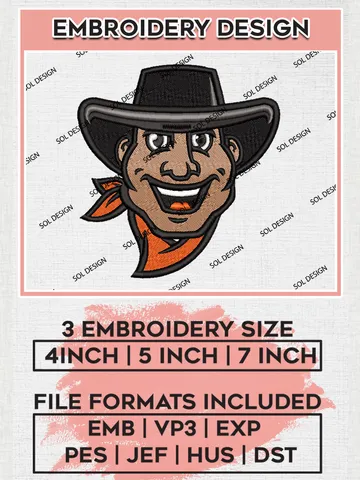 NCAA UT Rio Grande Valley Vaqueros Mascot Logo Embroidery Designs, NCAA Logo Machine Embroidery Files, NCAA UT Rio Grande Valley Vaqueros Logo, NCAA Embroidery Designs, Machine Embroidery Designs, Digital Download $6.99