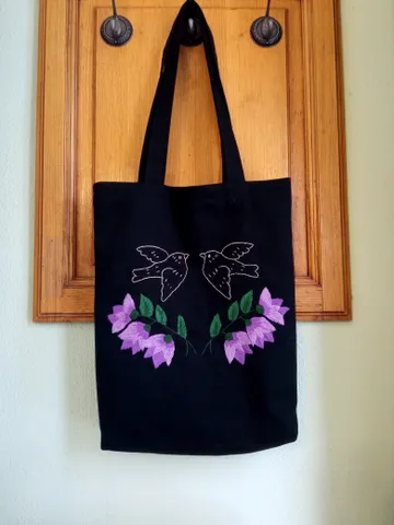 Hand embroidery folk ornament bag, Birds