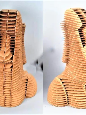 Digital Template Cnc Router Files Cnc Moai Statue 3mm Files for Wood Laser Cut Pattern $6.50