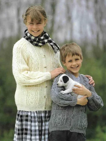 Children cardigan knitting pattern, aran cardigan girl boy, knitting pattern for child 24-32 inc $6.68