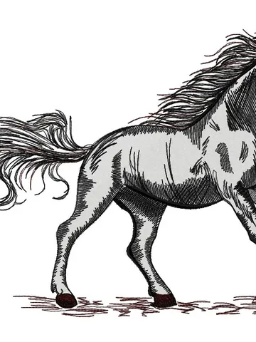 Machine embroidery design horse in blackwork technique $8.00