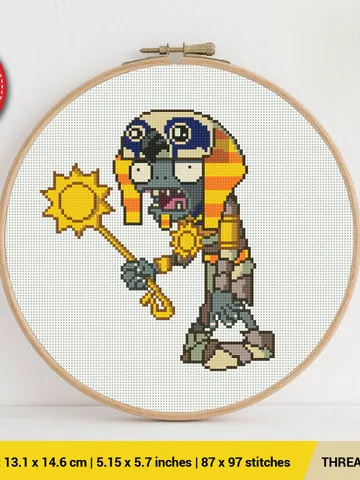 RA Zombie Plants vs Zombies Cross stitch pattern | Embroidery Pattern | Instant Download | Embroidery Designs $6.80