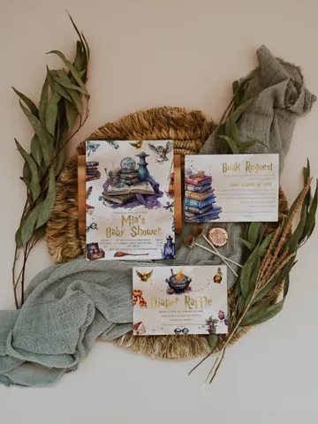 DIY Wizarding World Baby Shower Set; Magic School Baby Shower Template; School of Wizard Baby Shower invitation template; wF55 $22.95