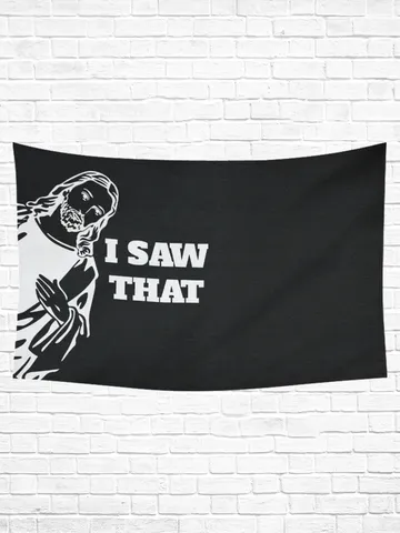 I Saw That Wall Tapestry, Cotton Linen Wall Hanging $48.00