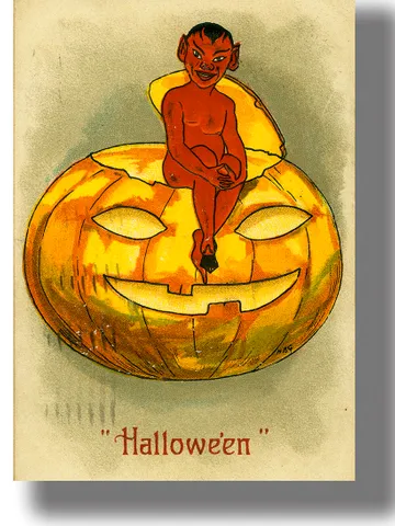 Retro Halloween postcard print. $21.00