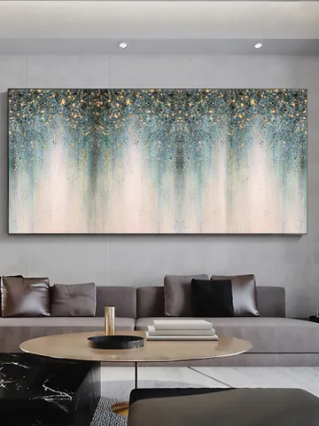 Original Gold Foil Oil Painting on Canvas Large Wall Art Abstract Golden Acrylic Painting Custom Painting Living room Wall Decor Home Decor $116.73