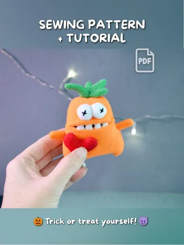 Mini Pumpkin Plush Sewing Pattern | Cute Fleece Toy Tutorial with Secret Pocket and Heart