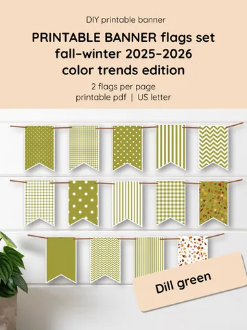 Printable Fall Banner. Family DIY Activity & Gift.
Cozy Autumn Garland. Kids’ Craft Printable.
Digital Fall Flags. Fun Family Thanksgiving Decoration