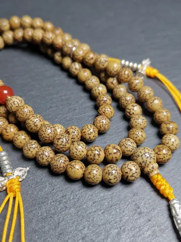 Gandhanra Old Tibetan Rosary, 7.5mm 108 Lotus Seed Mala Necklace, Antique Prayer Beads for Meditation,38cm Length $189.99