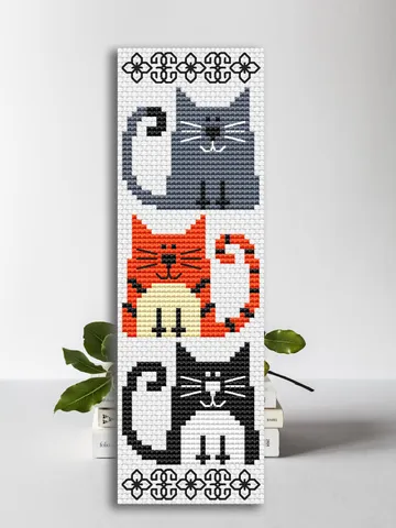 Cross stitch bookmark pattern Funny Cats $2.20