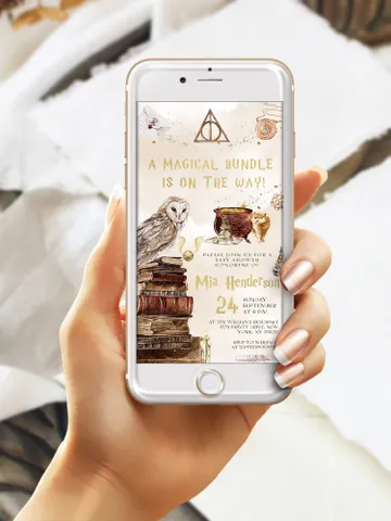 DIY Wizarding World Baby Shower iNVITATION; Magic School Baby Shower Template; School of Wizard Baby Shower invitation template; wP66 $11.62