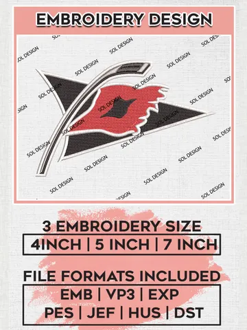 Carolina Hurricanes NHL Team Logo Embroidery Design, NHL Carolina Hurricanes Logo Embroidery Files, Hockey Team Machine Embroidery, Machine Embroidery Design $6.99