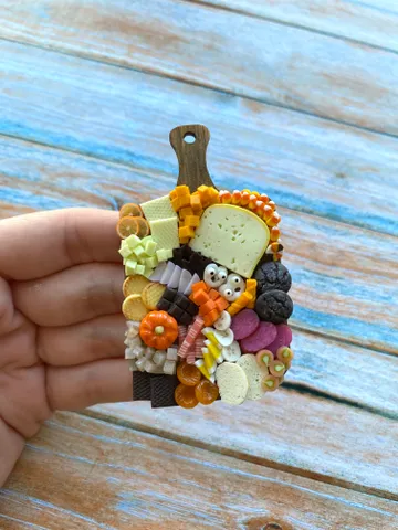 Magnet Miniature Halloween Charcuterie Board with Polymer clay Souvenir $27.00