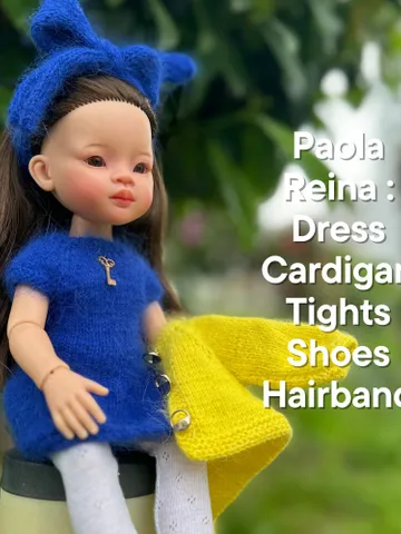 Paola Reina Doll 5 ITEMS Set: Exclusive Handmade Outfit - Dress, Sweater, Tights, Shoes, Hairband - Freedom for Ukraine $7,234.93