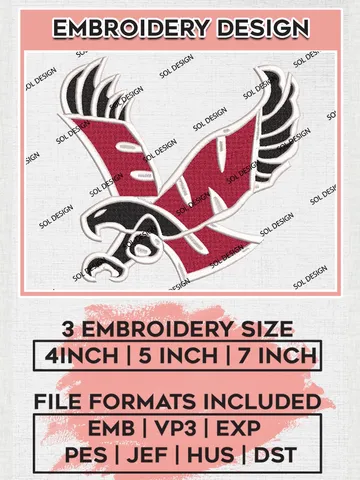 Eastern Washington Eagles Mascot Logo Machine Embroidery Design, NCAA Eastern Washington Eagles Embroidery Design Design files, NCAA Embroidery Designs, NCAA Machine Embroidery Designs, Digital Download $6.99