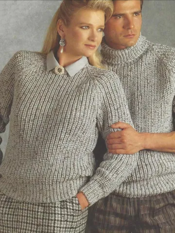 Sweater chunky women men knitting patterns polo neck sweater $6.68