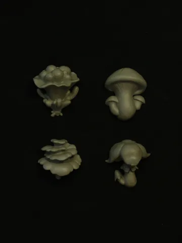 Set of 4 Magnets of Mushrooms from "Genshin Impact" (Unpainted)