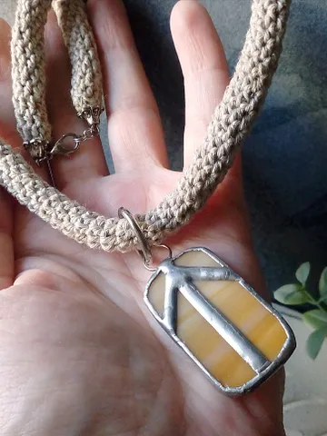 Futhark tiwaz stained glass rune - elder futhark druid necklace $58.00