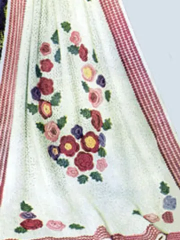 Crochet Pattern Vintage Afghan Victoriana Rose Wreath Digital Download PDF $1.90