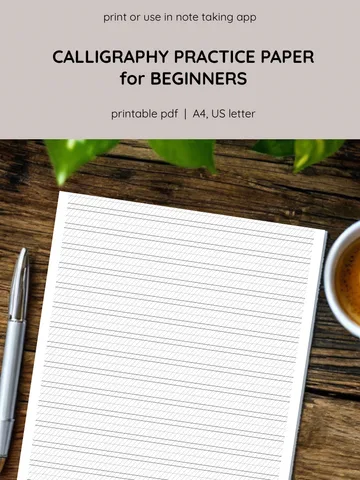 Calligraphy Practice Paper. Printable calligraphy paper. Lettering Practice Sheets.Calligraphy Practice. Starter Kit. $1.00