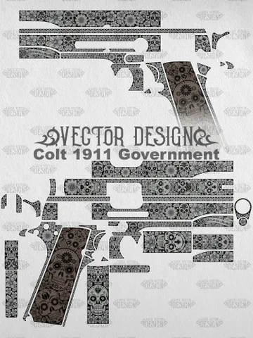 VECTOR DESIGN Colt 1911 Government Candy skulls $130.00