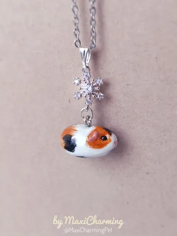 a Handmade guinea pig necklace rundom color  (pre-order) $36.00