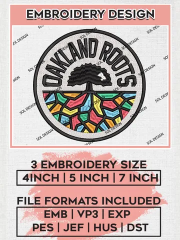USLC Oakland Roots Logo Embroidery Designs, USLC Oakland Roots Embroidery Design, USLC Embroidery Design Files, USLC Logo, 3 sizes, Machine embroidery Files, Digital Download $6.99