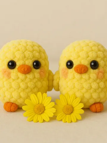 Amigurumi Chick Crochet Pattern, Plush Baby Chick PDF, DIY Easter Chicken Toy, Soft Velvet Yarn Crochet Animal, Handmade Gift