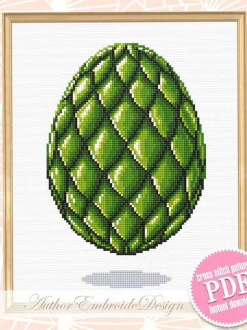 Mystery dragon egg cross stitch pattern download PDF Modern cross stitch chart, Magic Easter egg pattern digital PDF, Dragon art #D17 $4.30